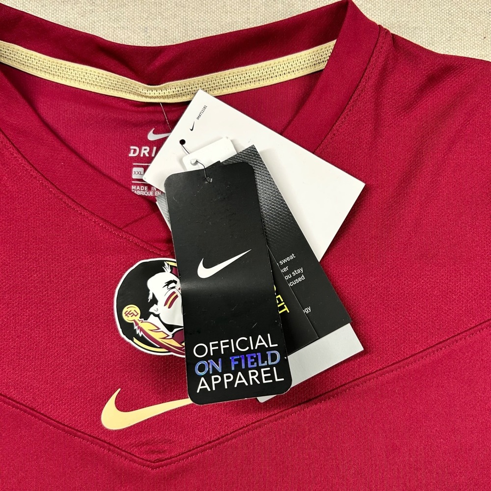 Nike FSU Shirt Womens 2xl On Field Florida State Seminoles Coach Club UPF 40 - Picture 4 of 12